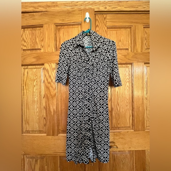 Laundry By Shelli Segal - Black and White Geometric Dress - Picture 1 of 10